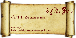 Öhl Zsuzsanna névjegykártya